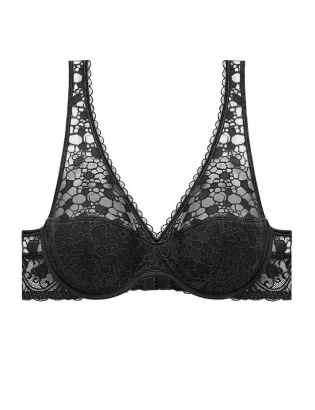 W06TJ Wonderbra Sexy Bralette Foulard Push Up Bra - W06TJ Black