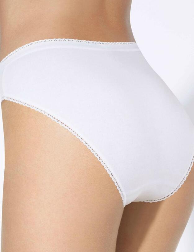 P00BM Playtex Cotton High Leg Maxi Brief 3 Pack - P00BM White