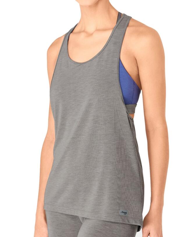 10190656 Sloggi Women Move Flow Gym Sports Top - 10190656 Grey Combination