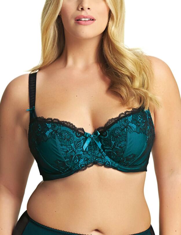 4060 Elomi Anushka Padded Half Cup Bra - 4060 Dark Green