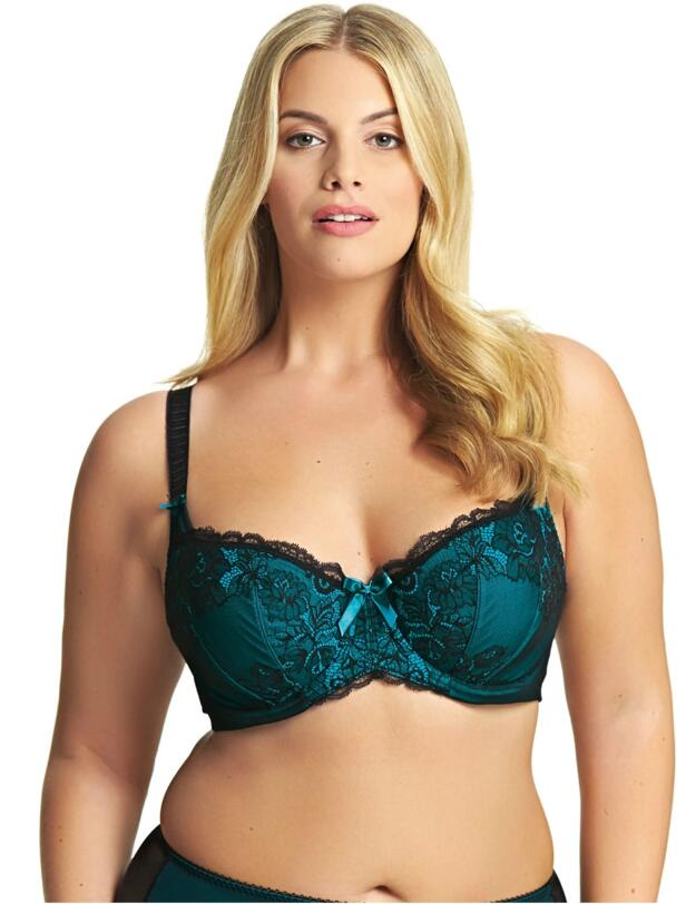 4060 Elomi Anushka Padded Half Cup Bra - 4060 Dark Green