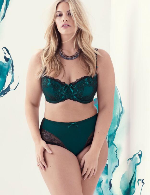 4060 Elomi Anushka Padded Half Cup Bra - 4060 Dark Green