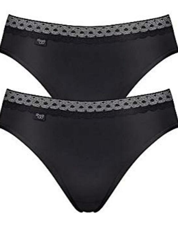 10149073 Sloggi Feel Pure Lace Tai Brief (2 Pack) - 10149073 Black