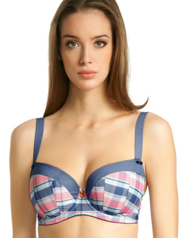1423 Freya Totally Tartan Padded Half Cup Bra - 1423 Denim