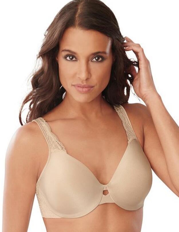 50840 Maidenform Lilyette by Bali Embellished Minimizer Bra - 50840 Champagne Shimmer/Ivory