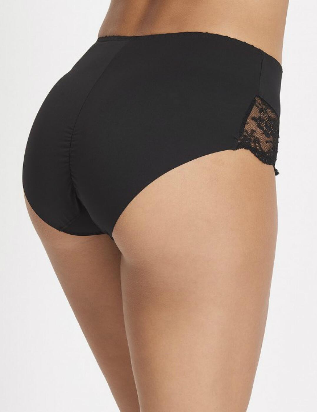 Studio, Studio Lace Detail High Waist Briefs, Black