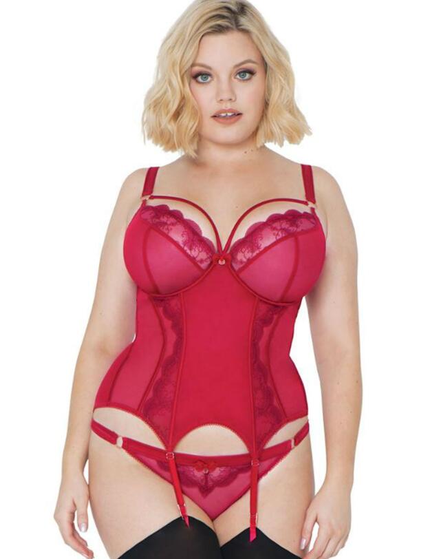 ST2407 Scantilly Surrender Plunge Basque  - ST2407 Deep Red