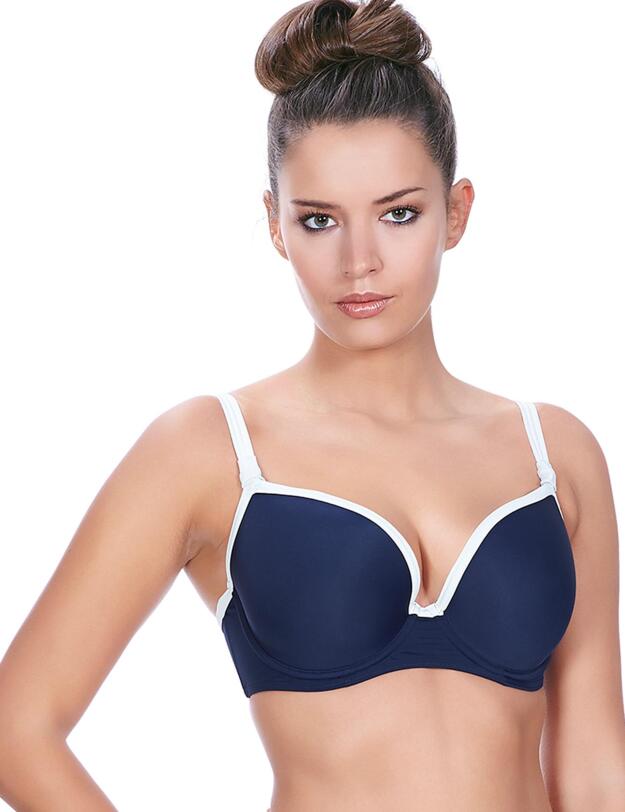 3857 Freya In The Navy Deco UW Moulded Bikini Top - 3857 Navy