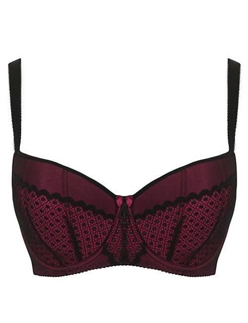 SG100101106W18 Curvy Kate Starlight Padded Underwired Balcony Bra - SG100101106W18 Black / Sangria