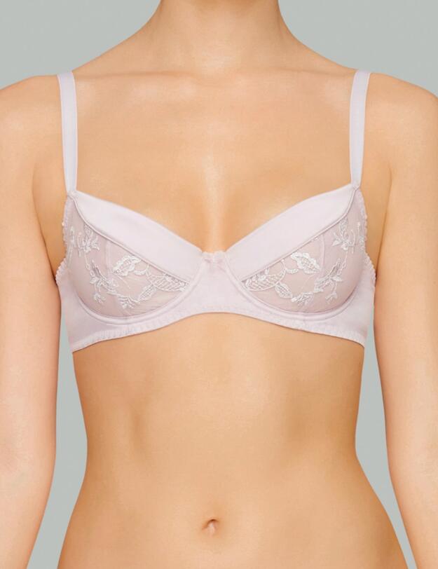 ROC-005-04 Coco de Mer Reign Rococo High Apex Plunge Bra - ROC-005-04 Pale Pink