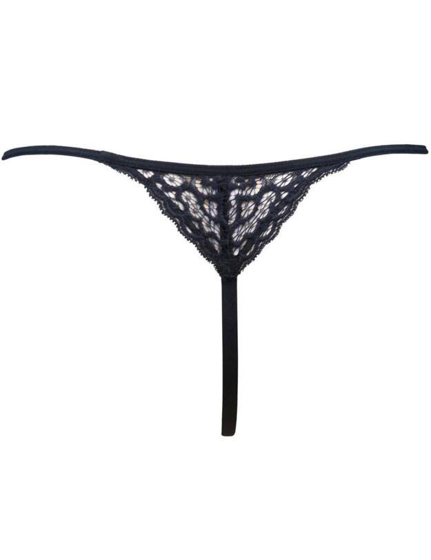 11604 Pour Moi Amour Accent Thong  - 11604 Black/Pink