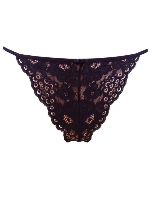 11604 Pour Moi Amour Accent Thong  - 11604 Black/Pink