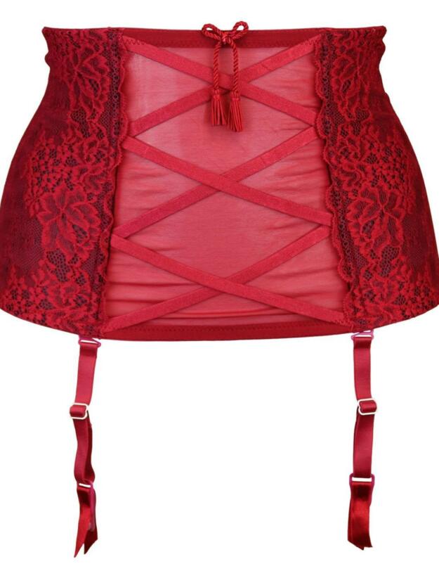 54008 Pour Moi Hush Suspender Belt - 54008 Ruby