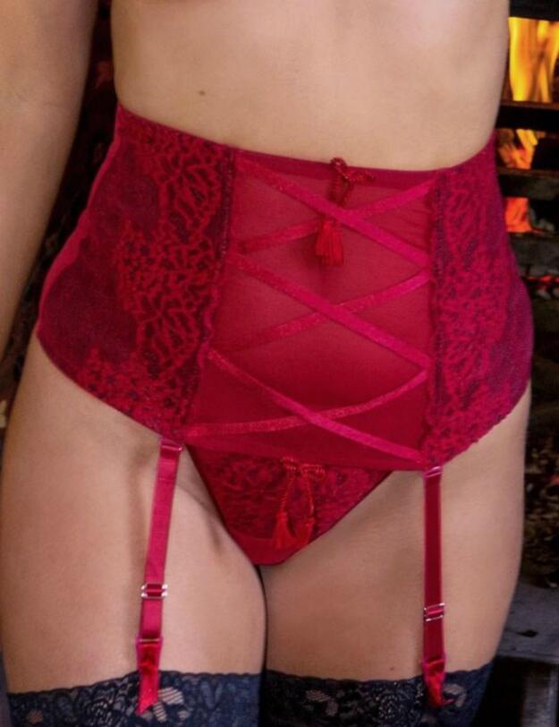 54008 Pour Moi Hush Suspender Belt - 54008 Ruby