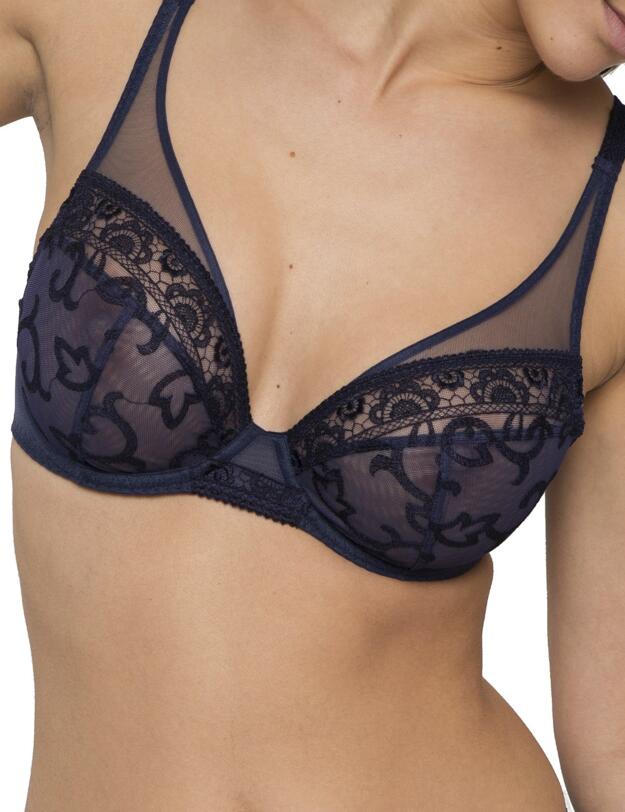 41736 Maison Lejaby Shadow 3 Part Triangle Bra - 41736 Nuit Noire