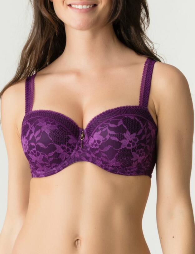 Prima Donna Twist Tough Girl Underwired Padded Balcony Bra Purple Sparkle
