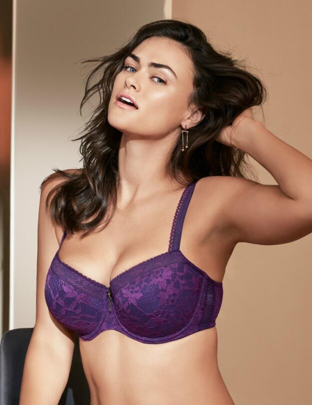 Prima Donna Twist Tough Girl Underwired Padded Balcony Bra Purple Sparkle