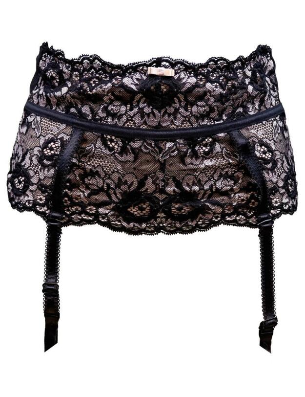 11507 Pour Moi Opulence Suspender Belt - 11507 Black/Pink