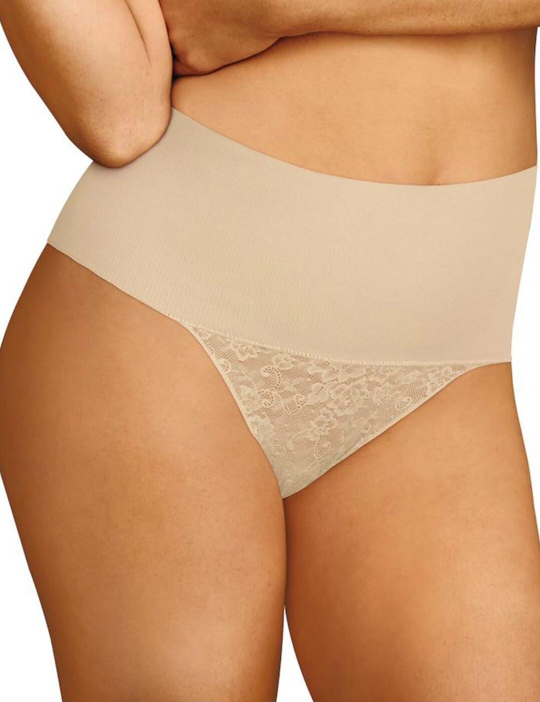 DM0049 Maidenform Tame Your Tummy Lace Thong - DM0049 Nude