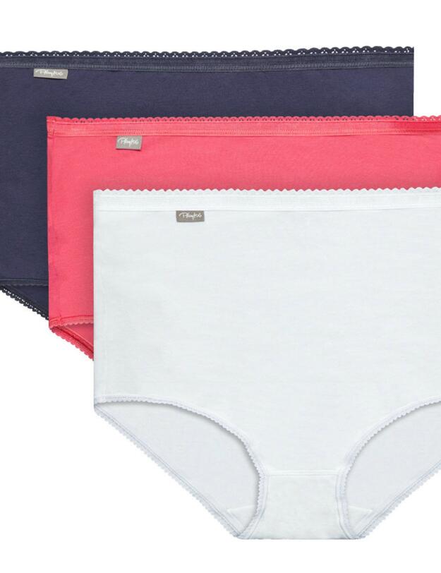 P00BQ Playtex Cherish Pure Cotton Maxi Briefs (3 Pack) - P00BQ/3 Coral Mix