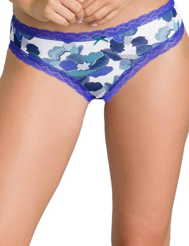 P066K Playtex Cotton Fancy Brief 2 Pack - P066K Flower Blue