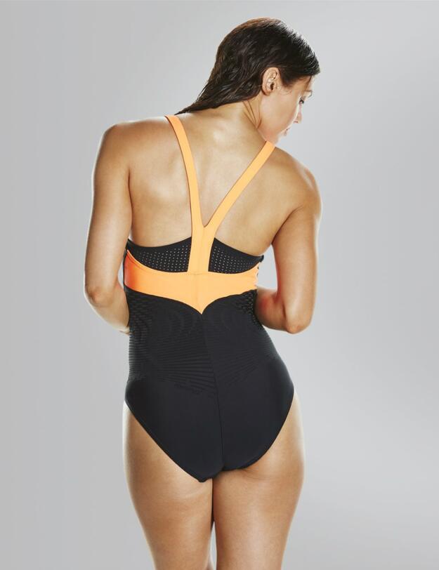 811402C138 Speedo Fit PowerForm Pro Swimsuit - 811402C138 Black/Orange