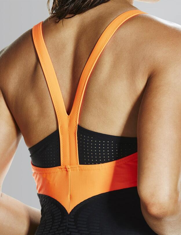 811402C138 Speedo Fit PowerForm Pro Swimsuit - 811402C138 Black/Orange