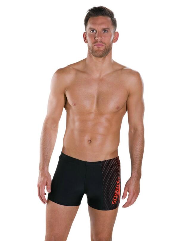 8113548625 Speedo Men's Gala Logo Aqua Short - 8113548625 Black/Orange