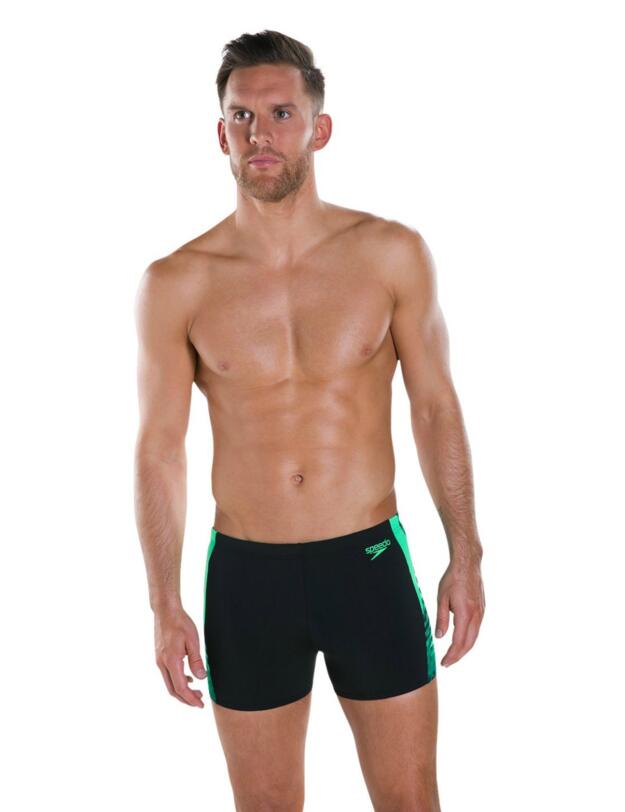 811356C502 Speedo Men's Graphic Splice Aquashort - 811356C502 Black/Green