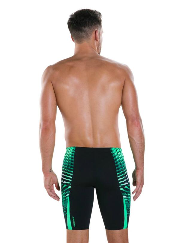 811357C502 Speedo Men's Graphic Splice Jammer - 811357C502 Black/Green