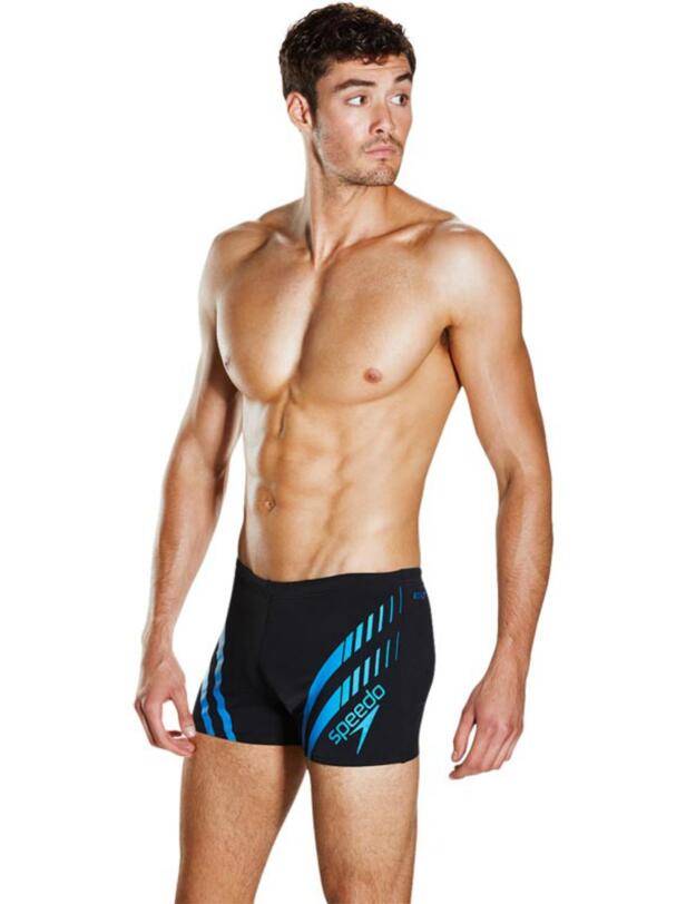8113647669 Speedo Men's Sport Panel Aquashort - 8113647669 Black/Blue