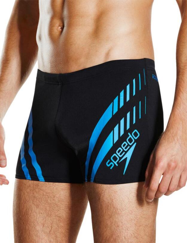 8113647669 Speedo Men's Sport Panel Aquashort - 8113647669 Black/Blue