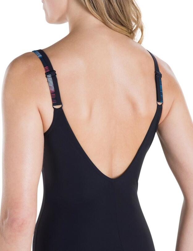 810420C518 Speedo Sculpture Contourluxe Printed Swimsuit - 810420C518 Black/Blue