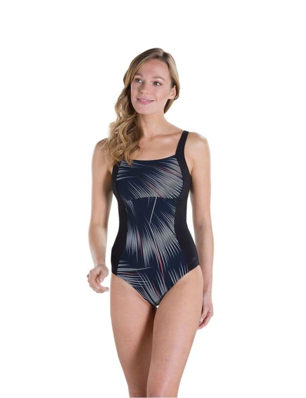 8114678810 Speedo Sculpture Rubygem Printed Swimsuit - 8114678810 Black/White