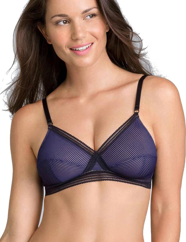 P06TW Playtex Smoking Chic Soft Cup Bra - P06TW Navy Blue/Black