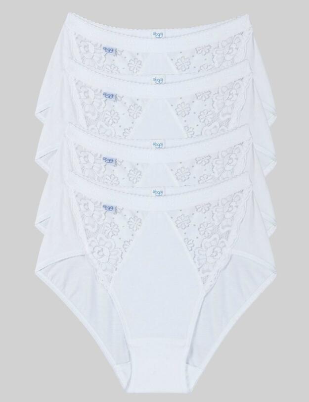 10071633 Sloggi Chic Midi 4 Pack Briefs - 10071633 White