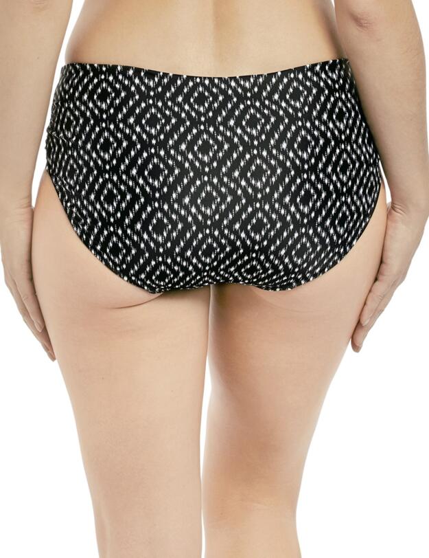 6442 Fantasie Byron Bay Deep Gathered Side Bikini Brief - 6442 Black/Cream
