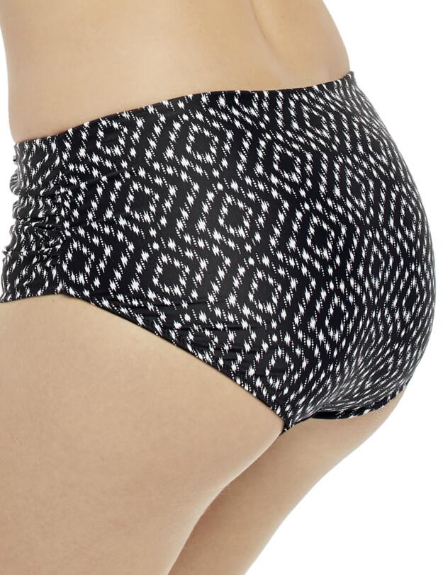 6442 Fantasie Byron Bay Deep Gathered Side Bikini Brief - 6442 Black/Cream