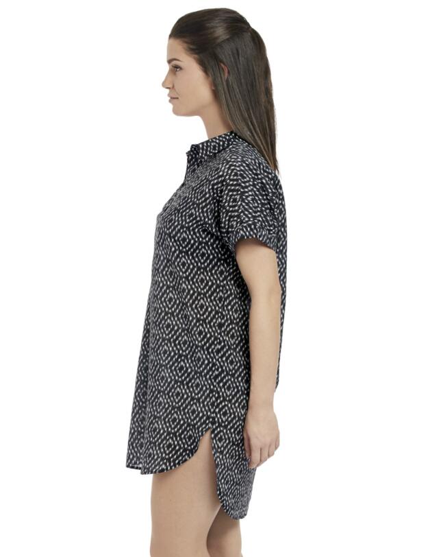 6445 Fantasie Byron Bay Shirt Beach Dress - 6445 Black/Cream
