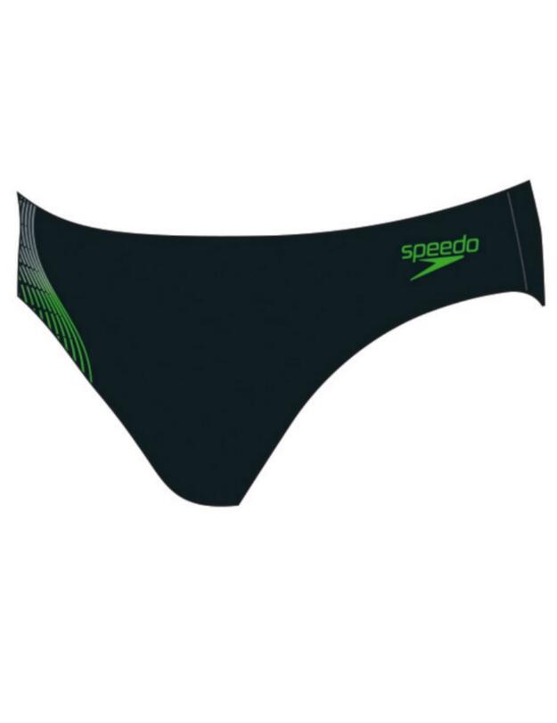 809739C515 Speedo Men's Placement 7cm Aqua Brief - 809739C515 Black/Grey