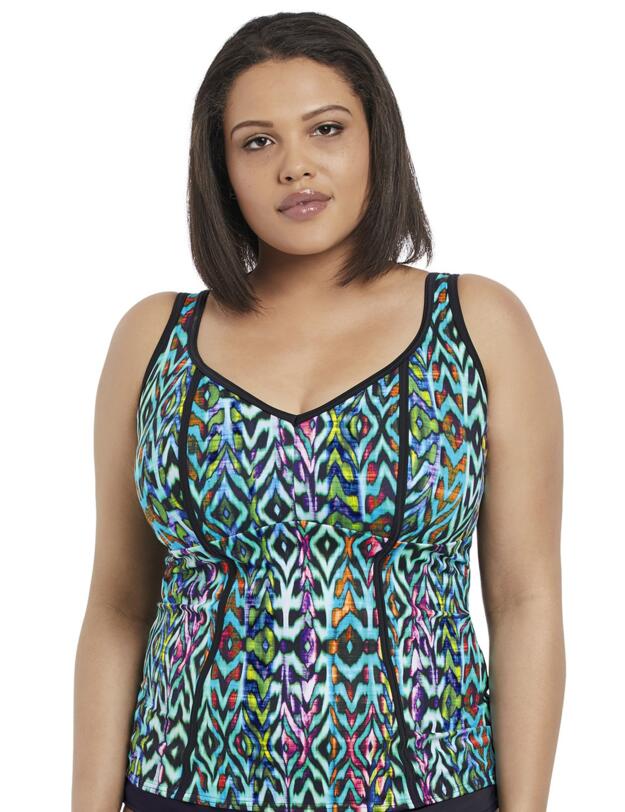 7111 Elomi Tribal Instinct Tankini Top - 7110 Black