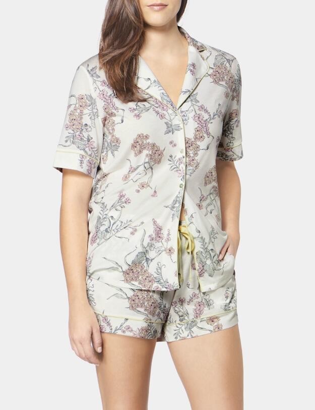 10194976 Triumph Lounge Me Natural Pyjama Boyfriend Set - 10194976 Silk White