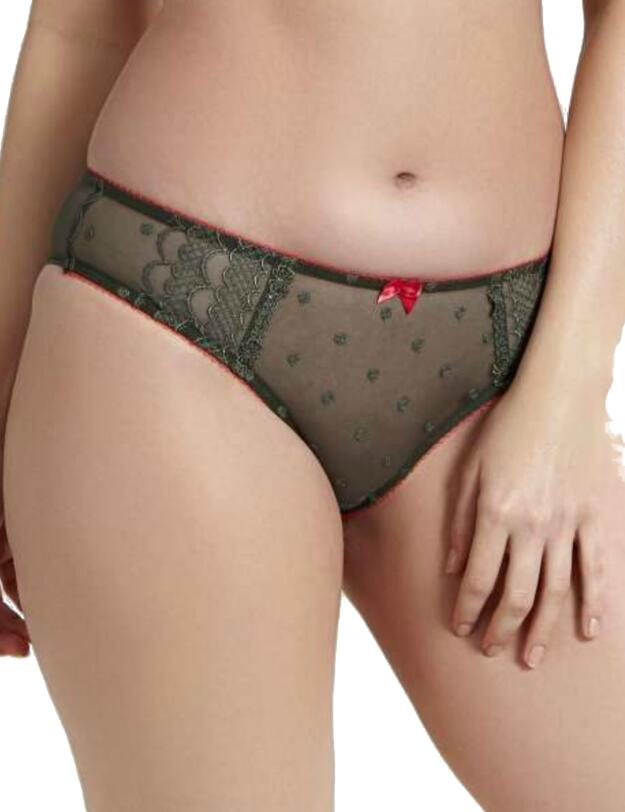 6837 Cleo Marcie Brazilian Brief  - 6837 Khaki/Coral