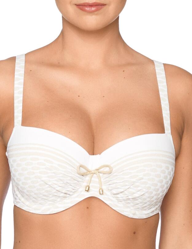 4003016 Prima Donna Swim Salsa Padded Balcony Bikini Top  - 4003016 White Yacht
