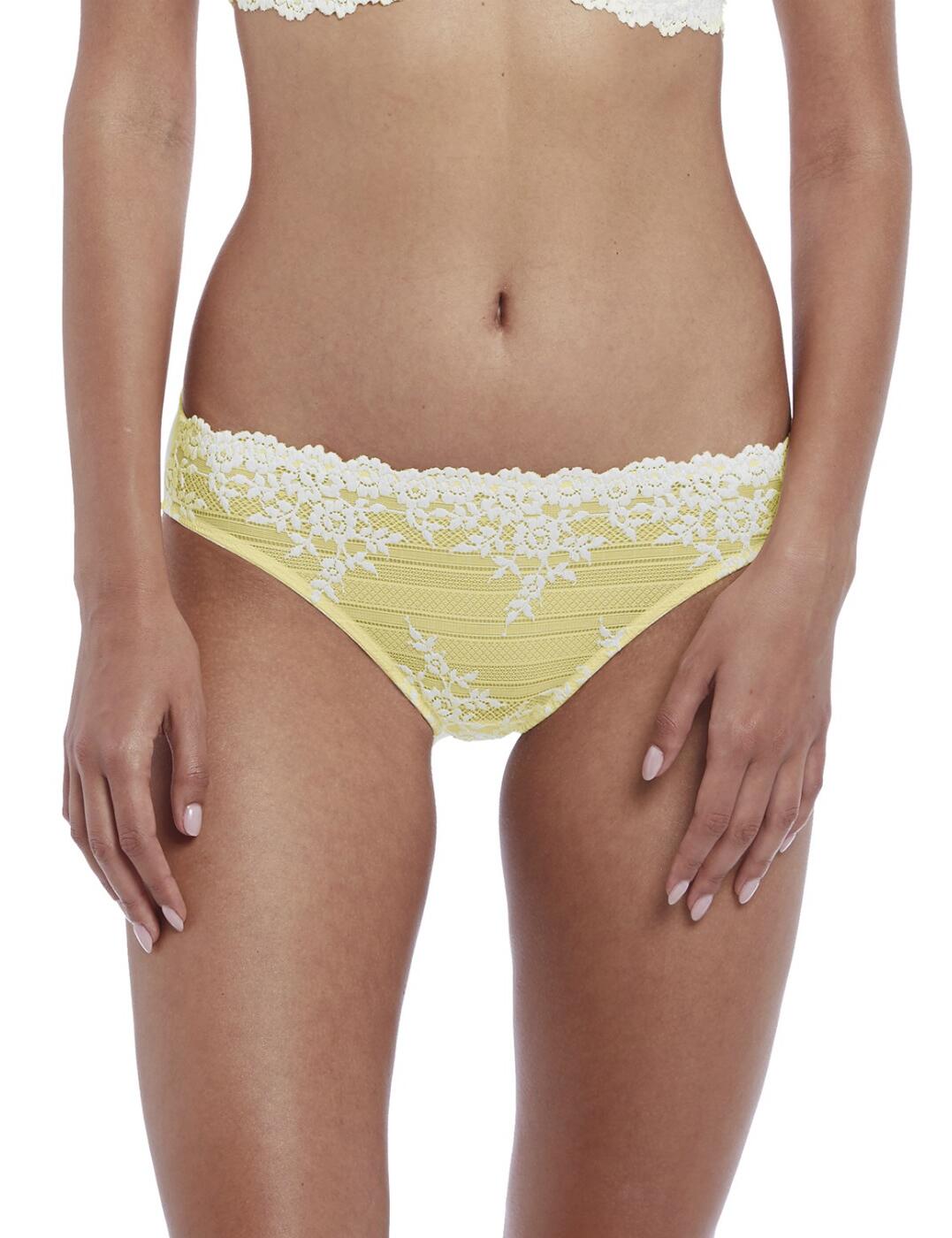 064391 Wacoal Embrace Lace Bikini Style Brief - 064391 Lemon/Ivory