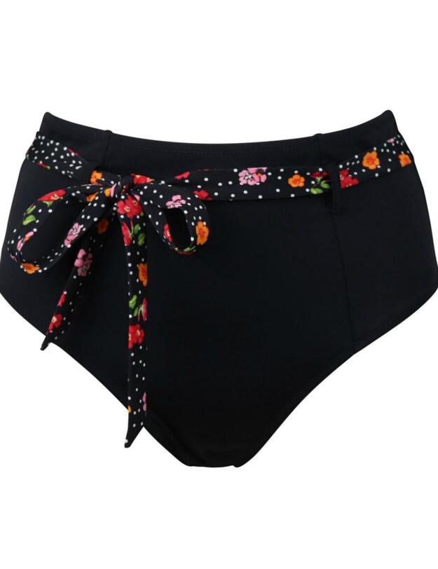 3909 Pour Moi Hot Spots Belted Control Bikini Brief - 3909 Ditsy
