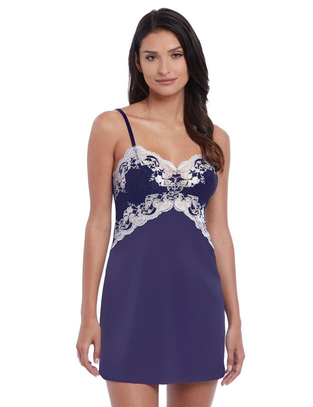 812256 Wacoal Lace Affair Chemise - 812256 Patriot Blue/Halogen