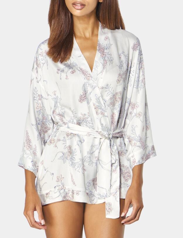 10195119 Triumph Mix & Match Kimono - 10195119 Silk White Print