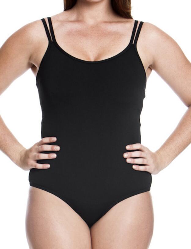 Funkita Form Ladies Still Black Split Strap One Piece Swimsuit Still Black