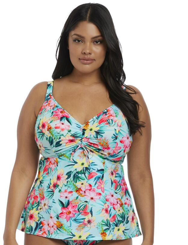 7151 Elomi Aloha Moulded Tankini Adjustable Neckline - 7151 Aqua